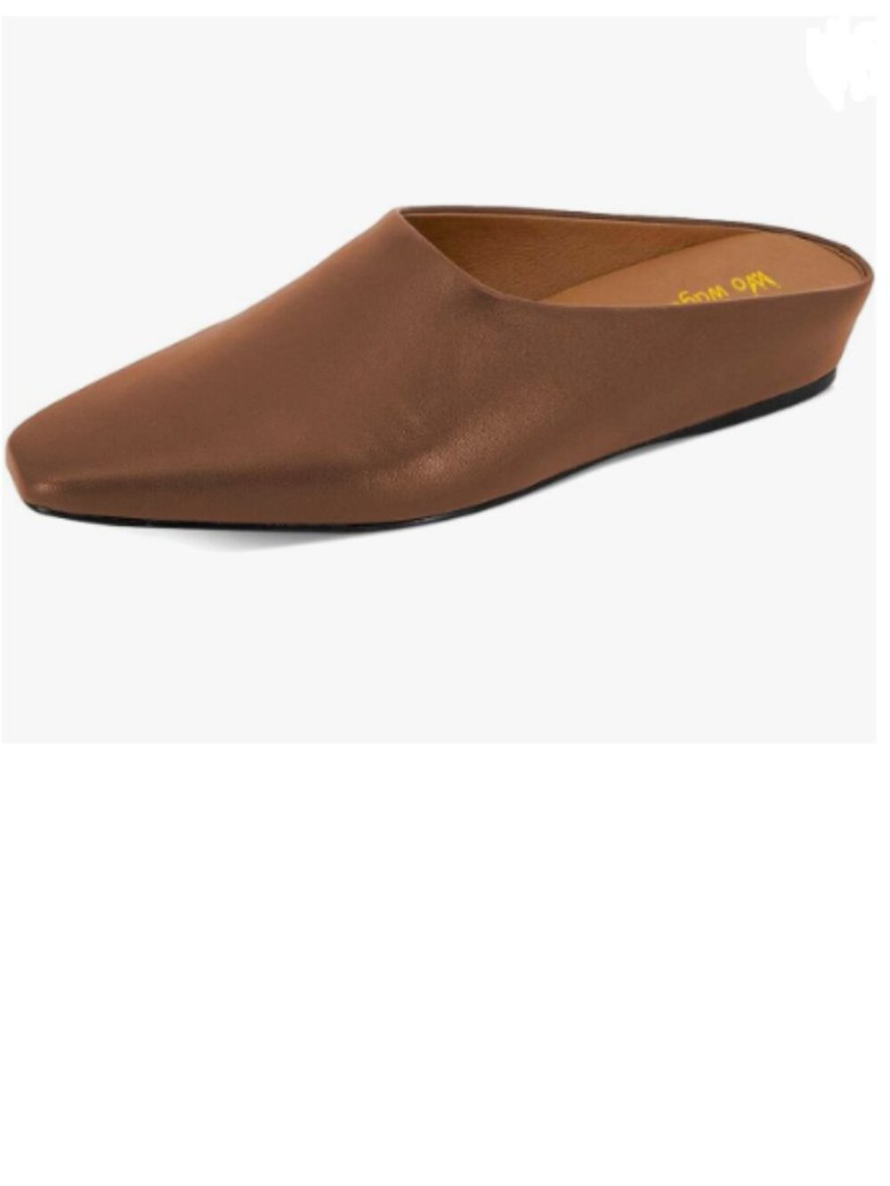 Wo Wagas Brown Mules Low Wedges Heels Slipper Squared Toe Slip On Indoor Shoes